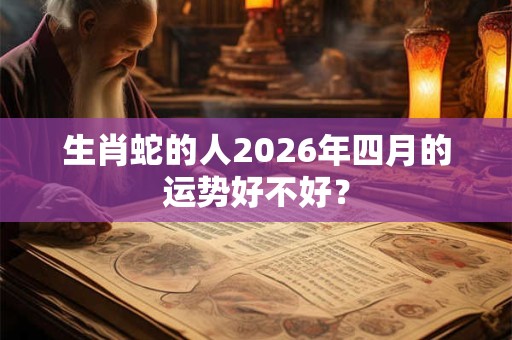 生肖蛇的人2026年四月的运势好不好？
