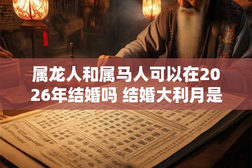属龙人和属马人可以在2026年结婚吗 结婚大利月是几月