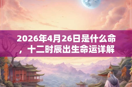 2026年4月26日是什么命，十二时辰出生命运详解