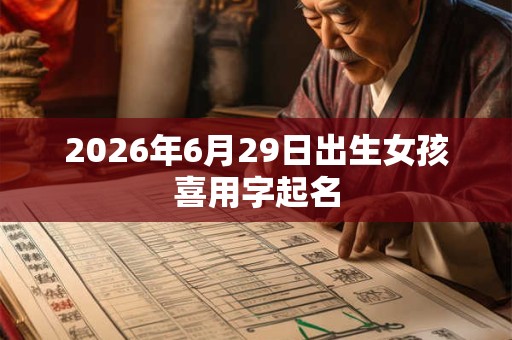 2026年6月29日出生女孩喜用字起名