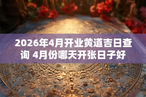 2026年4月开业黄道吉日查询 4月份哪天开张日子好