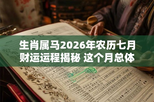 生肖属马2026年农历七月财运运程揭秘 这个月总体运势普通 生肖属马2026年农历七月财运运程揭秘 这个月总体运势普通