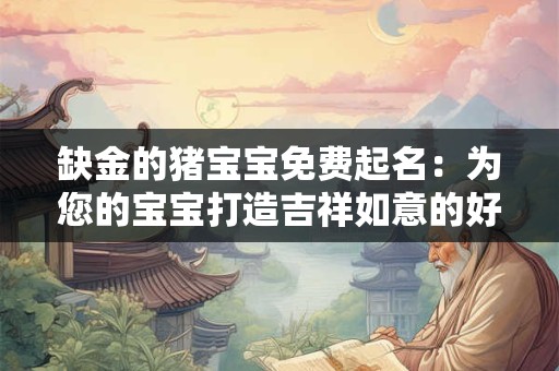 缺金的猪宝宝免费起名：为您的宝宝打造吉祥如意的好名字