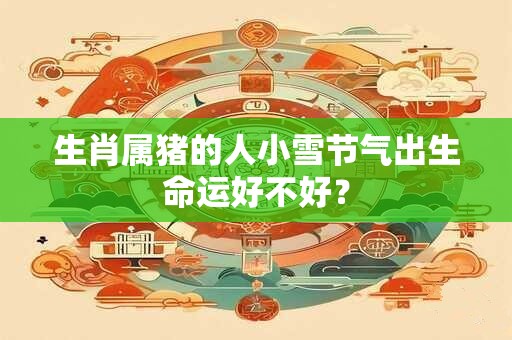 生肖属猪的人小雪节气出生命运好不好？