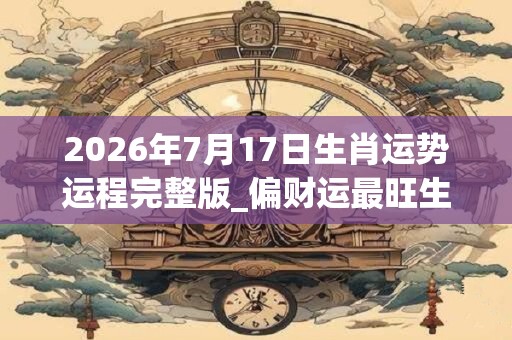 2026年7月17日生肖运势运程完整版_偏财运最旺生肖