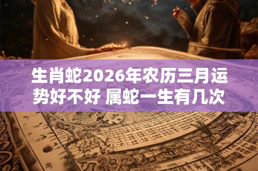 生肖蛇2026年农历三月运势好不好 属蛇一生有几次婚姻