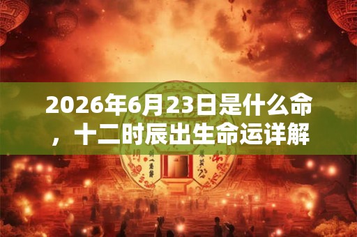 2026年6月23日是什么命，十二时辰出生命运详解
