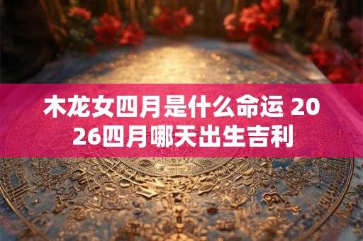 木龙女四月是什么命运 2026四月哪天出生吉利