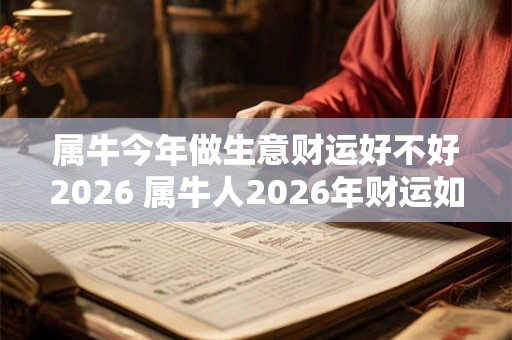 属牛今年做生意财运好不好2026 属牛人2026年财运如何 属牛今年做生意财运好不好2026 属牛人2026年财运如何