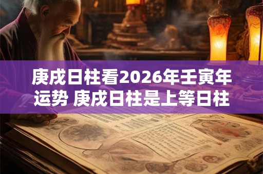 庚戌日柱看2026年壬寅年运势 庚戌日柱是上等日柱吗
