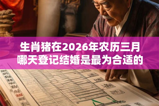 生肖猪在2026年农历三月哪天登记结婚是最为合适的？