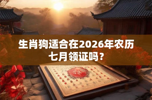 生肖狗适合在2026年农历七月领证吗？