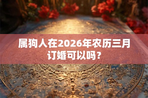 属狗人在2026年农历三月订婚可以吗？