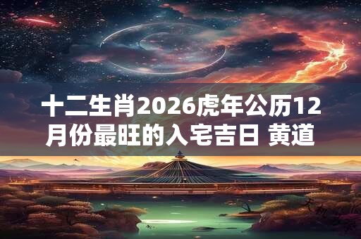 十二生肖2026虎年公历12月份最旺的入宅吉日 黄道吉日一览表