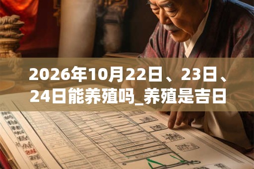 2026年10月22日、23日、24日能养殖吗_养殖是吉日吗