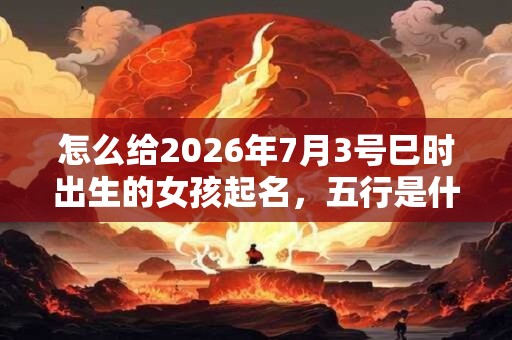 怎么给2026年7月3号巳时出生的女孩起名，五行是什么？