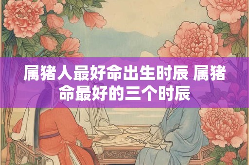 属猪人最好命出生时辰 属猪命最好的三个时辰