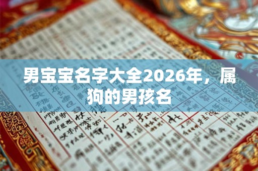 男宝宝名字大全2026年，属狗的男孩名