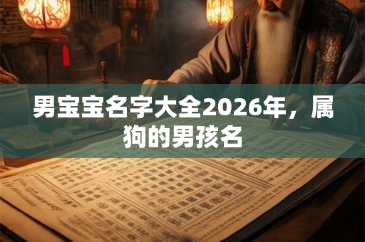 男宝宝名字大全2026年，属狗的男孩名
