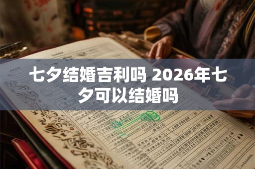 七夕结婚吉利吗 2026年七夕可以结婚吗