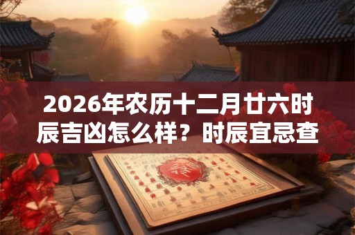 2026年农历十二月廿六时辰吉凶怎么样？时辰宜忌查询