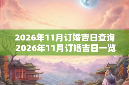 2026年11月订婚吉日查询 2026年11月订婚吉日一览表