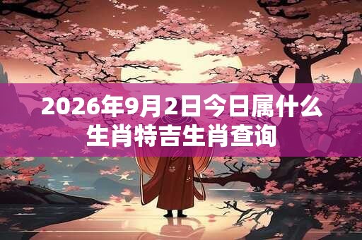 2026年9月2日今日属什么生肖特吉生肖查询