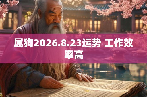 属狗2026.8.23运势 工作效率高 属狗2026.8.23运势 工作效率高