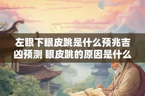 左眼下眼皮跳是什么预兆吉凶预测 眼皮跳的原因是什么