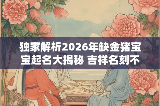 独家解析2026年缺金猪宝宝起名大揭秘 吉祥名刻不容缓！