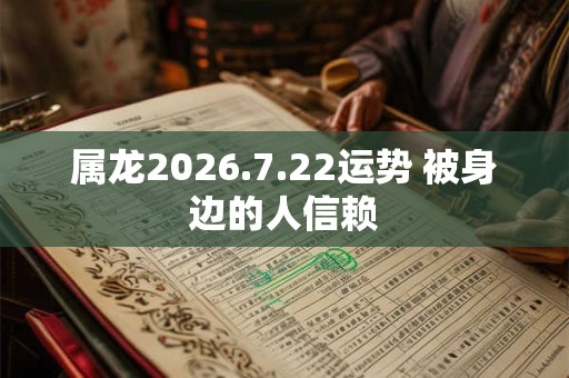 属龙2026.7.22运势 被身边的人信赖 属龙2026.7.22运势 被身边的人信赖