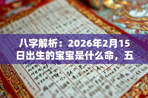 八字解析:2026年2月15日出生的宝宝是什么命,五行缺什么 八字解析:2026年2月15日出生的宝宝是什么命,五行缺什么