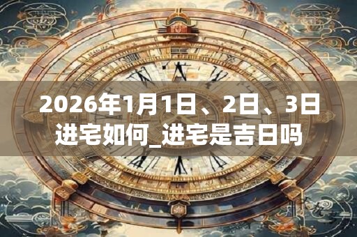 2026年1月1日、2日、3日进宅如何_进宅是吉日吗