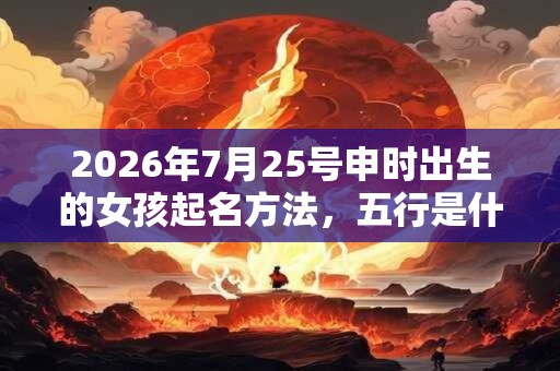 2026年7月25号申时出生的女孩起名方法，五行是什么？