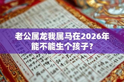 老公属龙我属马在2026年能不能生个孩子？