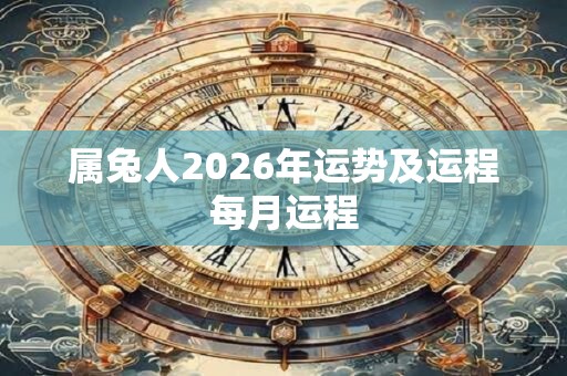 属兔人2026年运势及运程每月运程