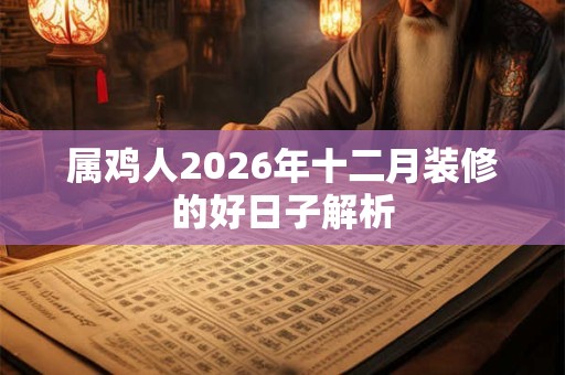 属鸡人2026年十二月装修的好日子解析