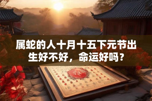 属蛇的人十月十五下元节出生好不好,命运好吗? 属蛇的人十月十五下元节出生好不好,命运好吗?