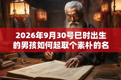 2026年9月30号巳时出生的男孩如何起取个素朴的名字，五行属什么