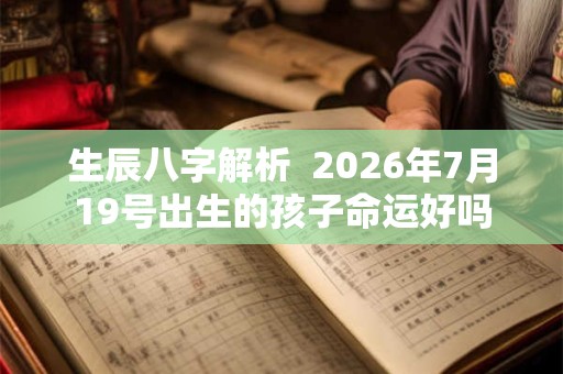 生辰八字解析 2026年7月19号出生的孩子命运好吗 生辰八字解析 2026年7月19号出生的孩子命运好吗