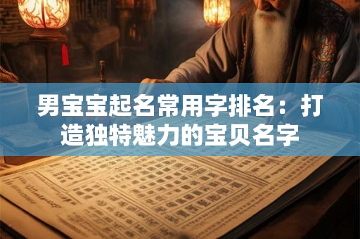 男宝宝起名常用字排名：打造独特魅力的宝贝名字