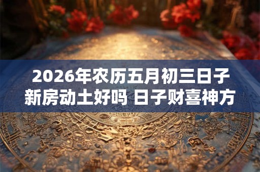 2026年农历五月初三日子新房动土好吗 日子财喜神方位