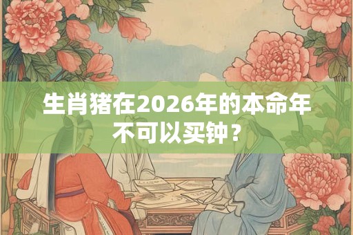 生肖猪在2026年的本命年不可以买钟？