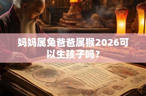 妈妈属兔爸爸属猴2026可以生孩子吗? 妈妈属兔爸爸属猴2026可以生孩子吗?