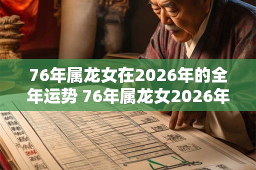 76年属龙女在2026年的全年运势 76年属龙女2026年幸运色