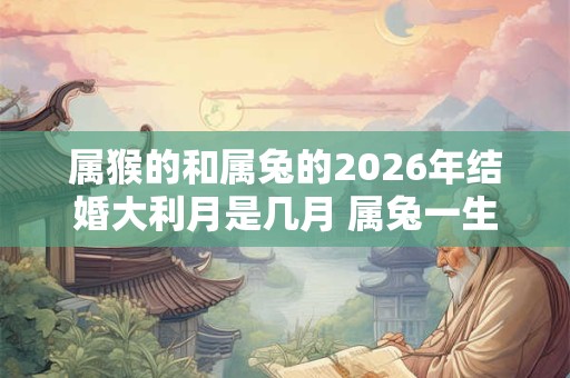 属猴的和属兔的2026年结婚大利月是几月 属兔一生婚姻好吗 属猴的和属兔的2026年结婚大利月是几月 属兔一生婚姻好吗