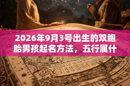 2026年9月3号出生的双胞胎男孩起名方法，五行属什么