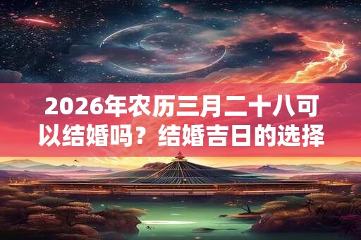 2026年农历三月二十八可以结婚吗?结婚吉日的选择方法? 2026年农历三月二十八可以结婚吗?结婚吉日的选择方法?