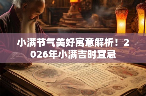 小满节气美好寓意解析！2026年小满吉时宜忌
