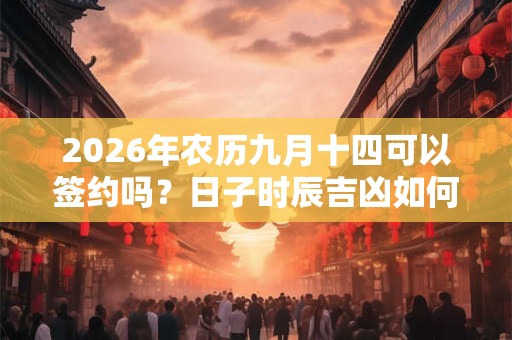 2026年农历九月十四可以签约吗?日子时辰吉凶如何? 2026年农历九月十四可以签约吗?日子时辰吉凶如何?